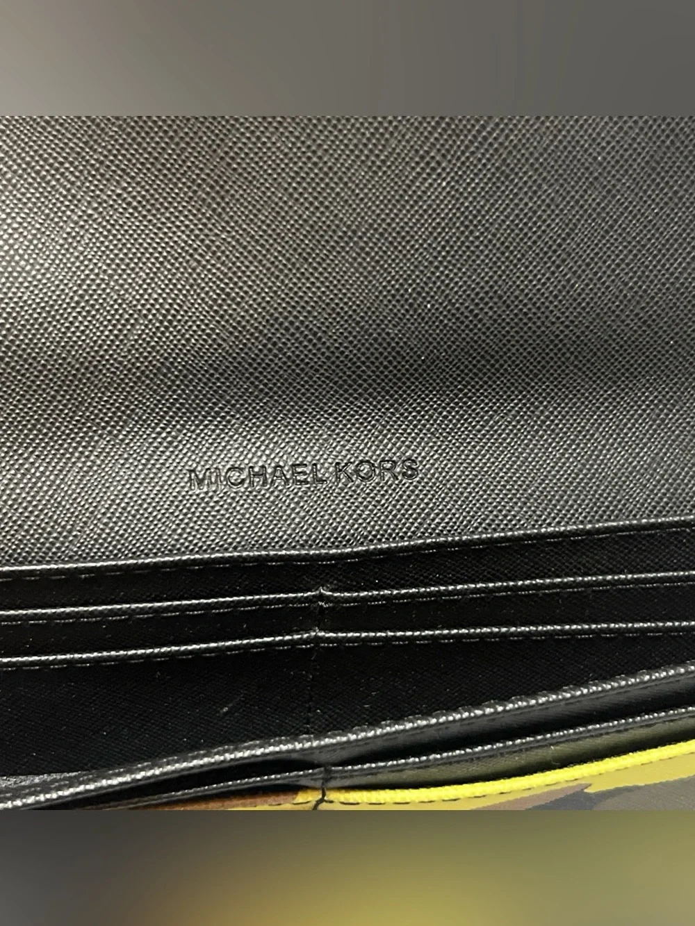 Michael Michael Kors Jet Set Camo Saffiano Travel Flat Front Wallet
